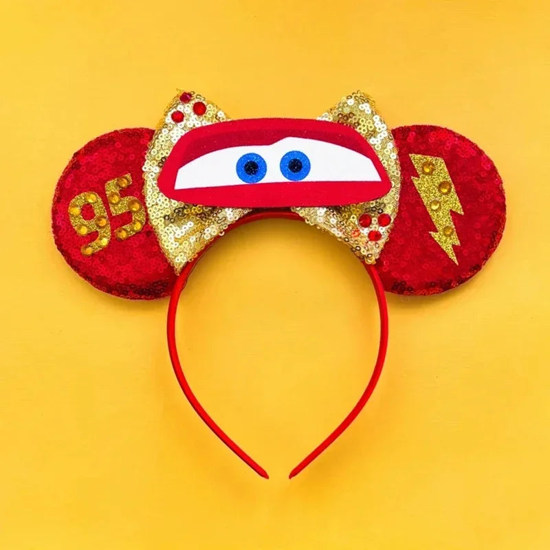 Cute Lilo & Stitch Headbands for Girls Leaves Ears Hair Bands Kids Disney Angel Hair Accessories Women Sequins Bow Baby Headwear
