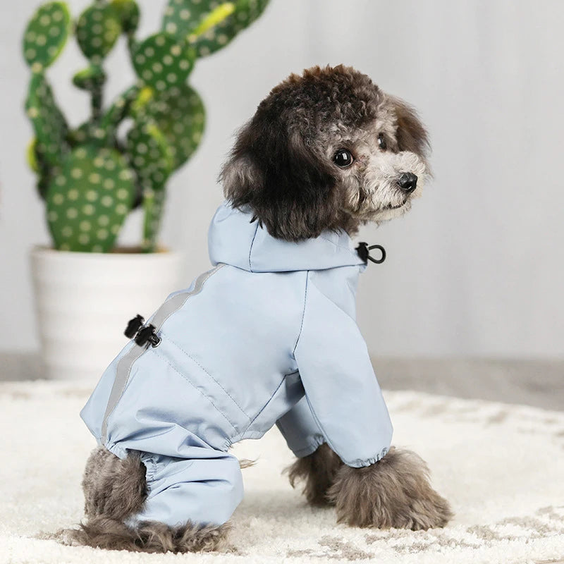 Pet Supplies Four-Legged Raincoat Waterproof Clothing for Spring and Summer Complete Package for Bear Schnauzer and Dog Raincoat