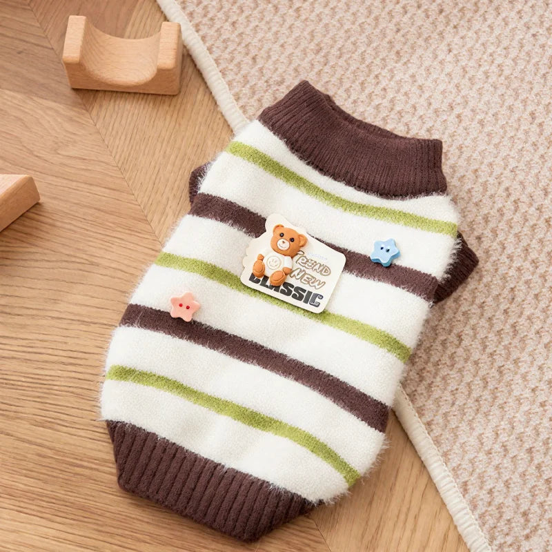 Dog Cherry Sweater Classics Plaid Dog Clothes Small Dogs Winter Pet Coat Chihuahua Bichon Yorkie Puppy Clothing Warm Pullover