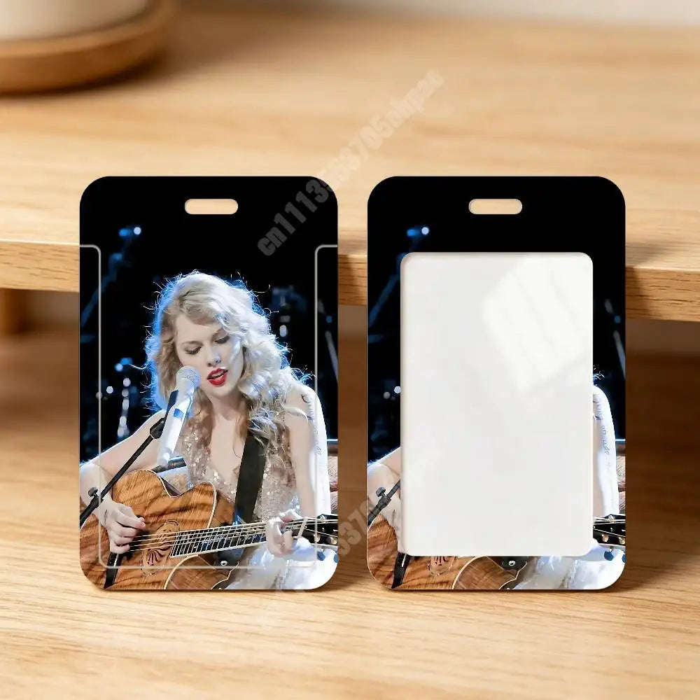 T-Taylor Singer S-Swift Plastic Card Holder Worker ID Card Clear Transparent Employee Visitor Pass