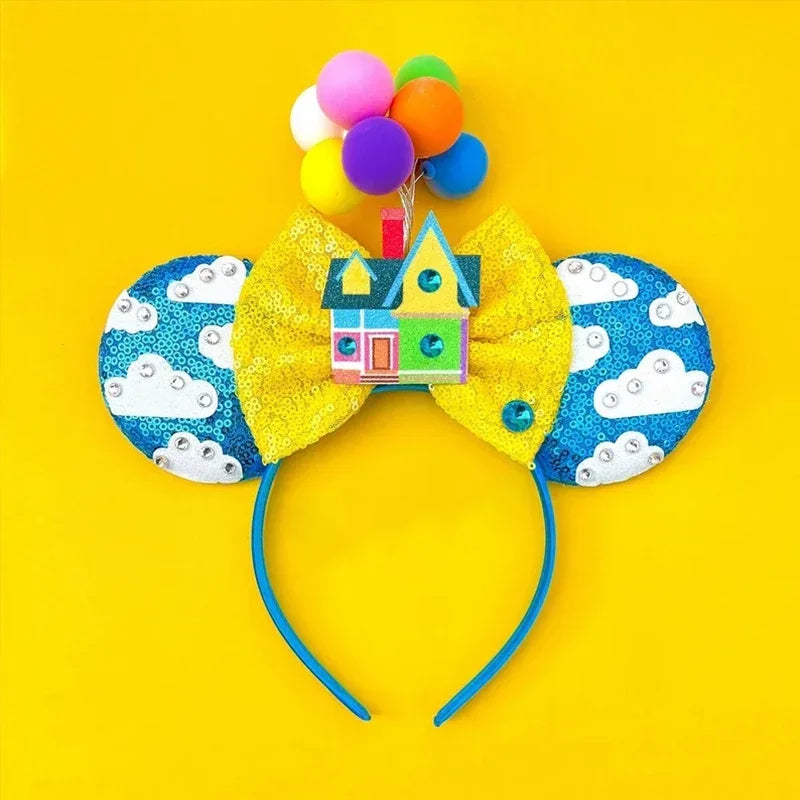 Cute Lilo & Stitch Headbands for Girls Leaves Ears Hair Bands Kids Disney Angel Hair Accessories Women Sequins Bow Baby Headwear