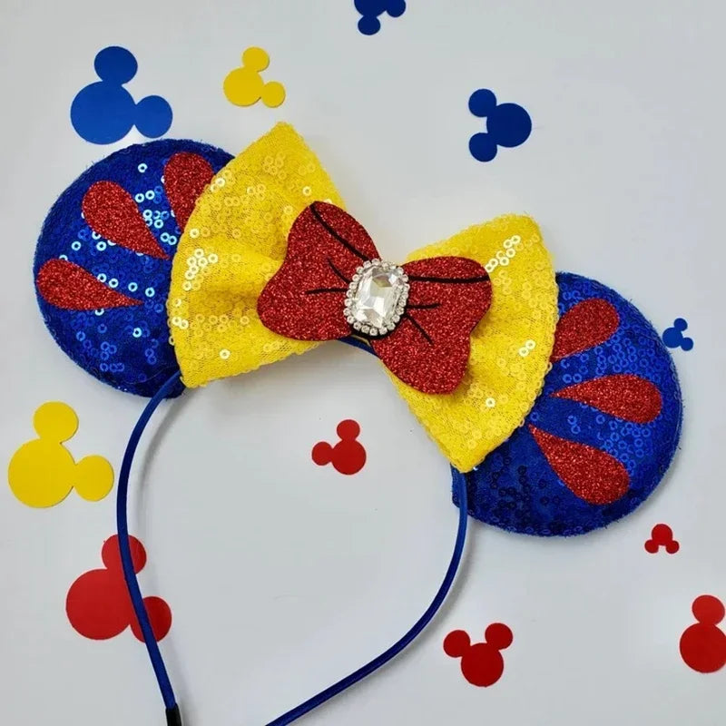Cute Lilo & Stitch Headbands for Girls Leaves Ears Hair Bands Kids Disney Angel Hair Accessories Women Sequins Bow Baby Headwear