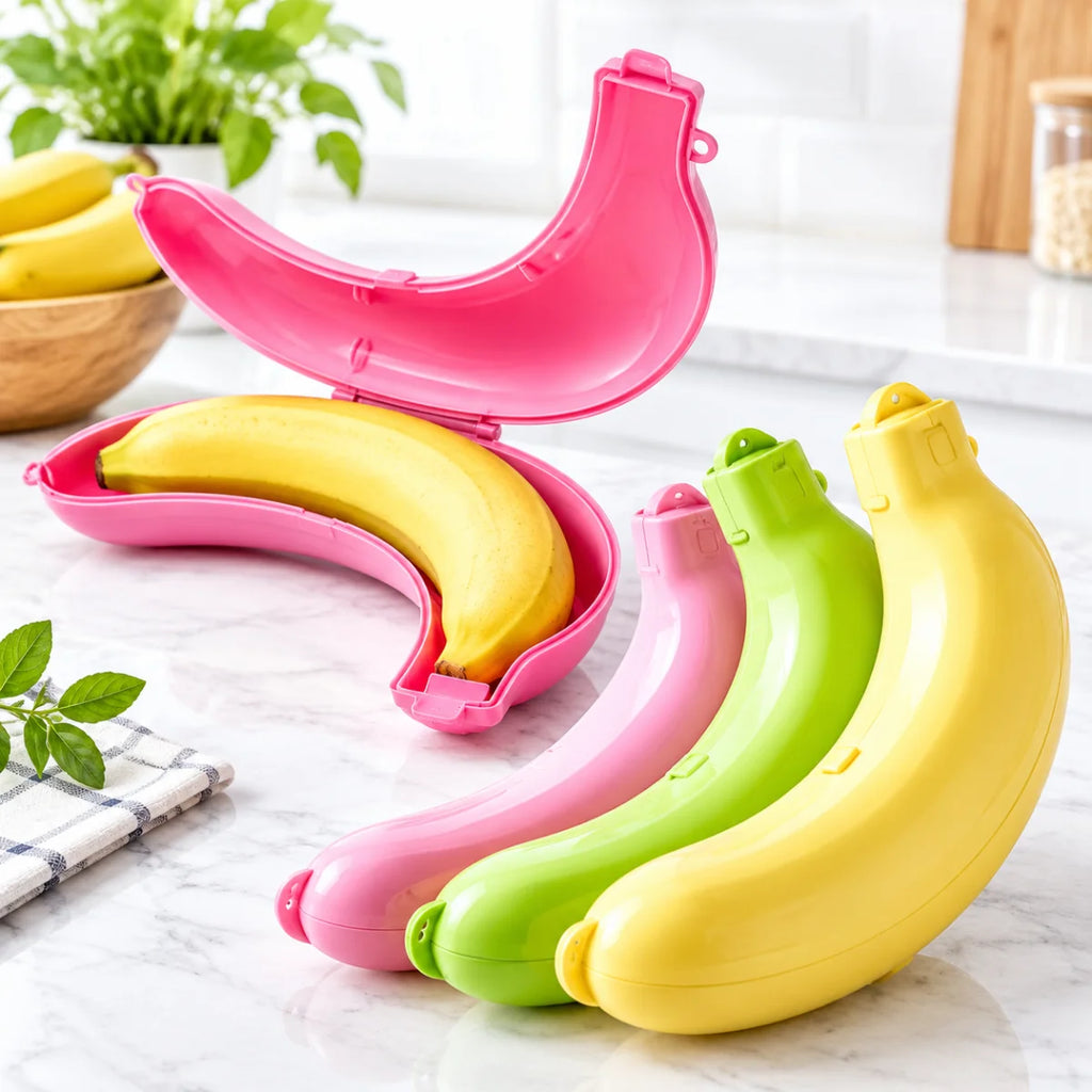 Durable Plastic Banana Container Outdoor Travel Lunch Box School Camping Kitchen Food Storage Creative Gift Idea