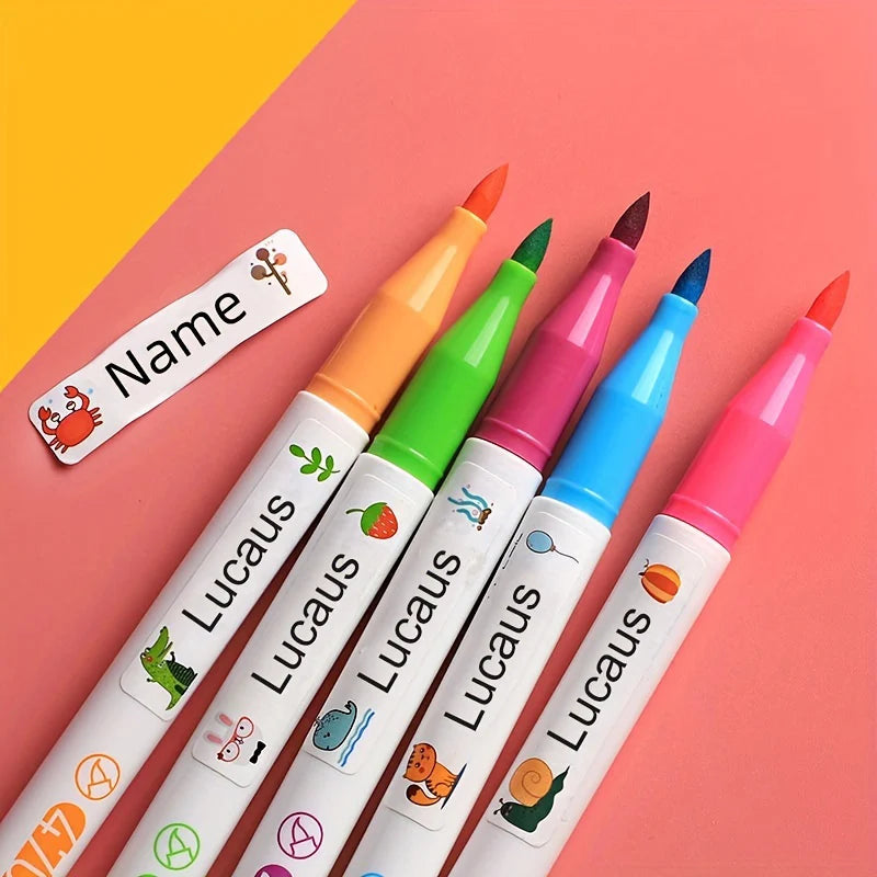 Personalized Water-Resistant Name Stickers Customized for Kids' Bottles, Lunch Boxes & Crafts - Durable Matte Finish Labels