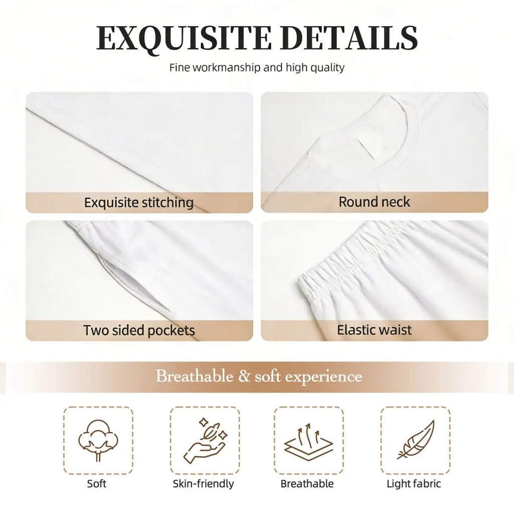 Fitness Zumba Dance Round Neck Long Sleeves Nightdress for Sleeping Sleepshirts Women Soft Pajama Set Long Pants