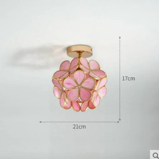Nordic & Japanese Glass Ceiling Light, Simple Entryway Lamp for Corridor, Balcony, Cloakroom & Bedroom