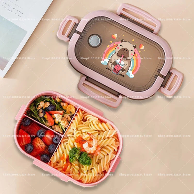 Capybara Bento Lunch Box Anime Animals Print Food Storage Containers Kids School Picnic Lunchbox Boys Girls Office Dinner Cases