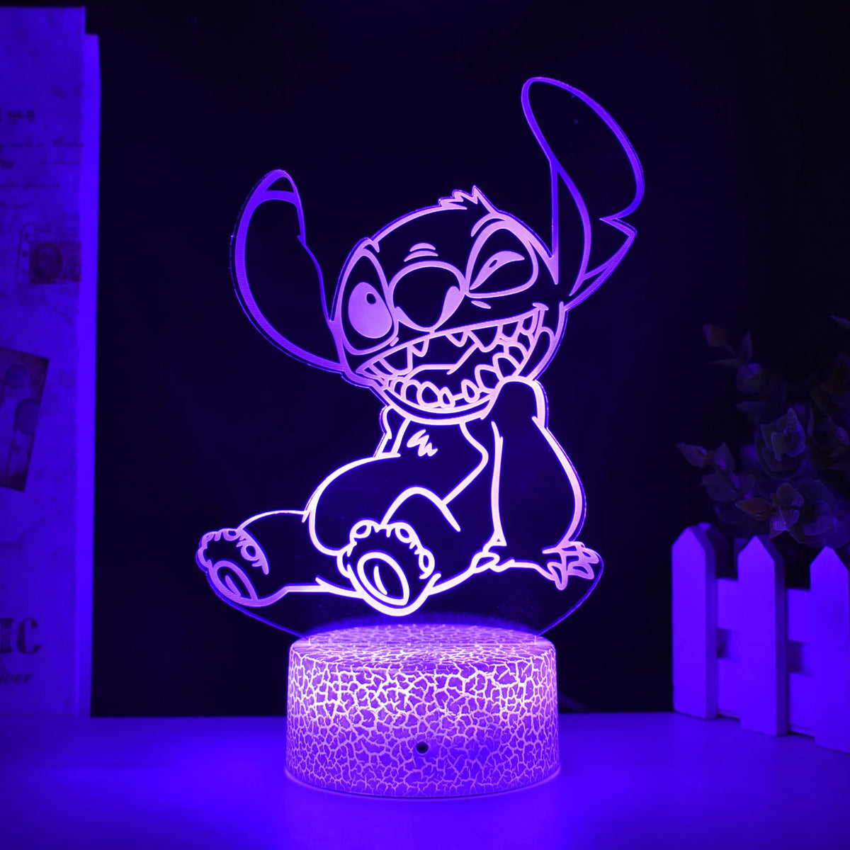 Lilo & Stitch 3D LED Night Light 7/16 Color Smart Touch Room Decor Bedside Night Light Birthday Valentine's Day Christmas Gift