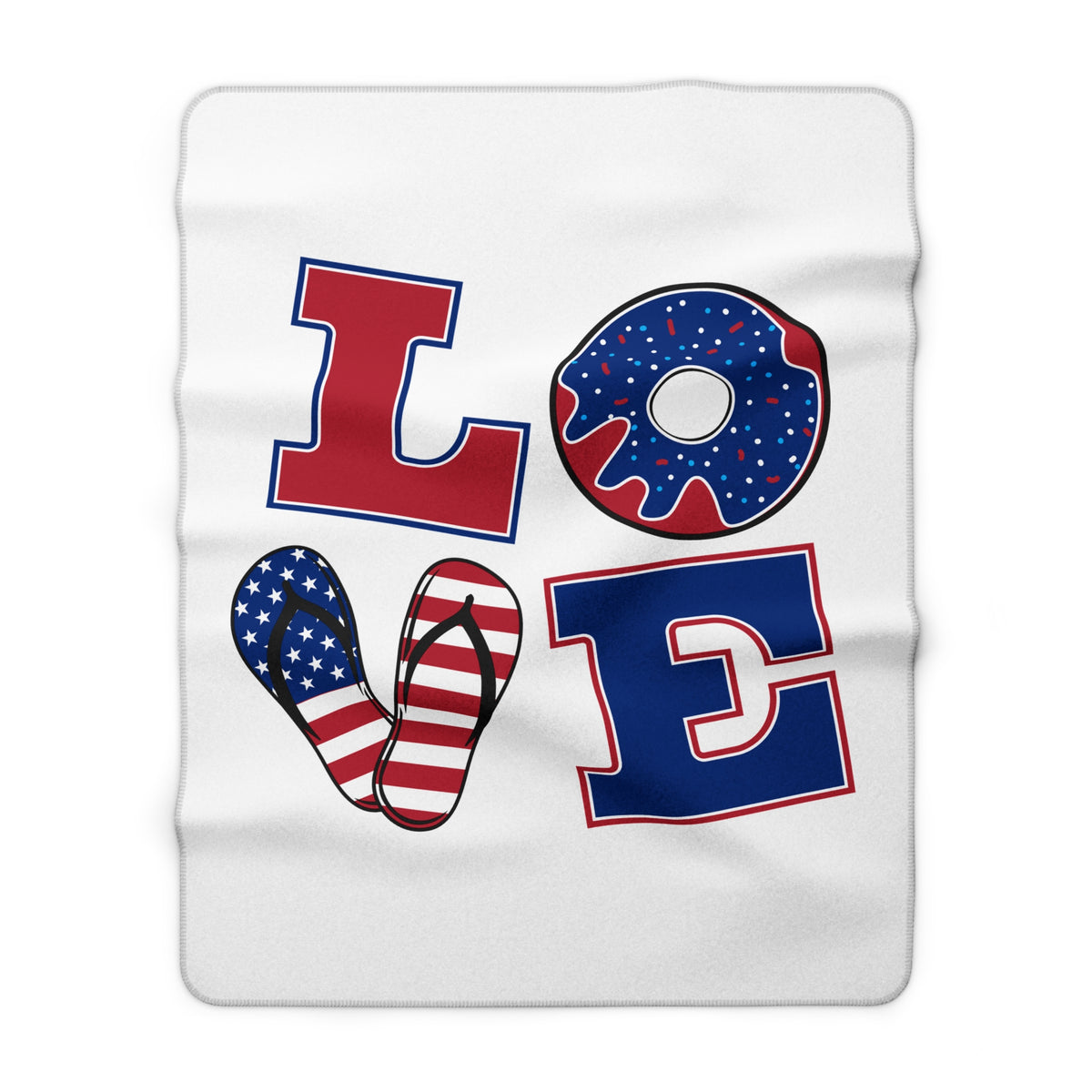 Love Patriotic Sherpa Fleece Blanket