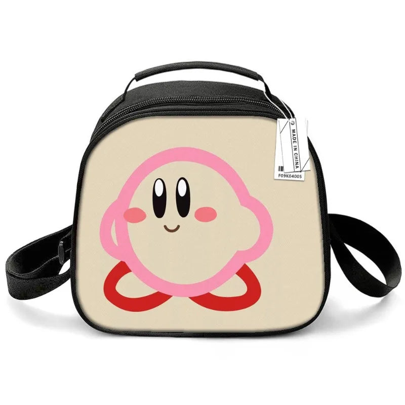 Kirby Game Cute Cartoon Print Insulated Lunch Bag Portable Meal Container Thermal Bag Tote Picnic Lunch Box