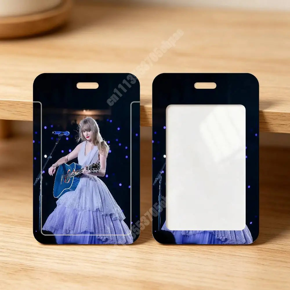 T-Taylor Singer S-Swift Plastic Card Holder Worker ID Card Clear Transparent Employee Visitor Pass