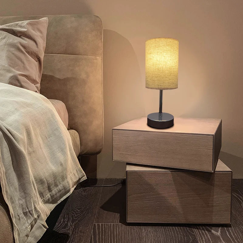 Factory Wholesale Bedroom Indoor Lighting Desk Led Lamp Touch Bedside Cylindrical Table Lamp