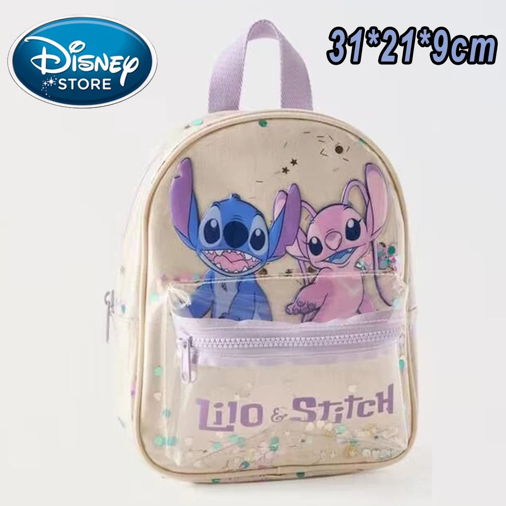 2026 Stitch Plush Backpack Ins Japanese Blue Stitch Funny Cartoon Large-Capacity Student Backpack Kindergarten Bag Child Gift