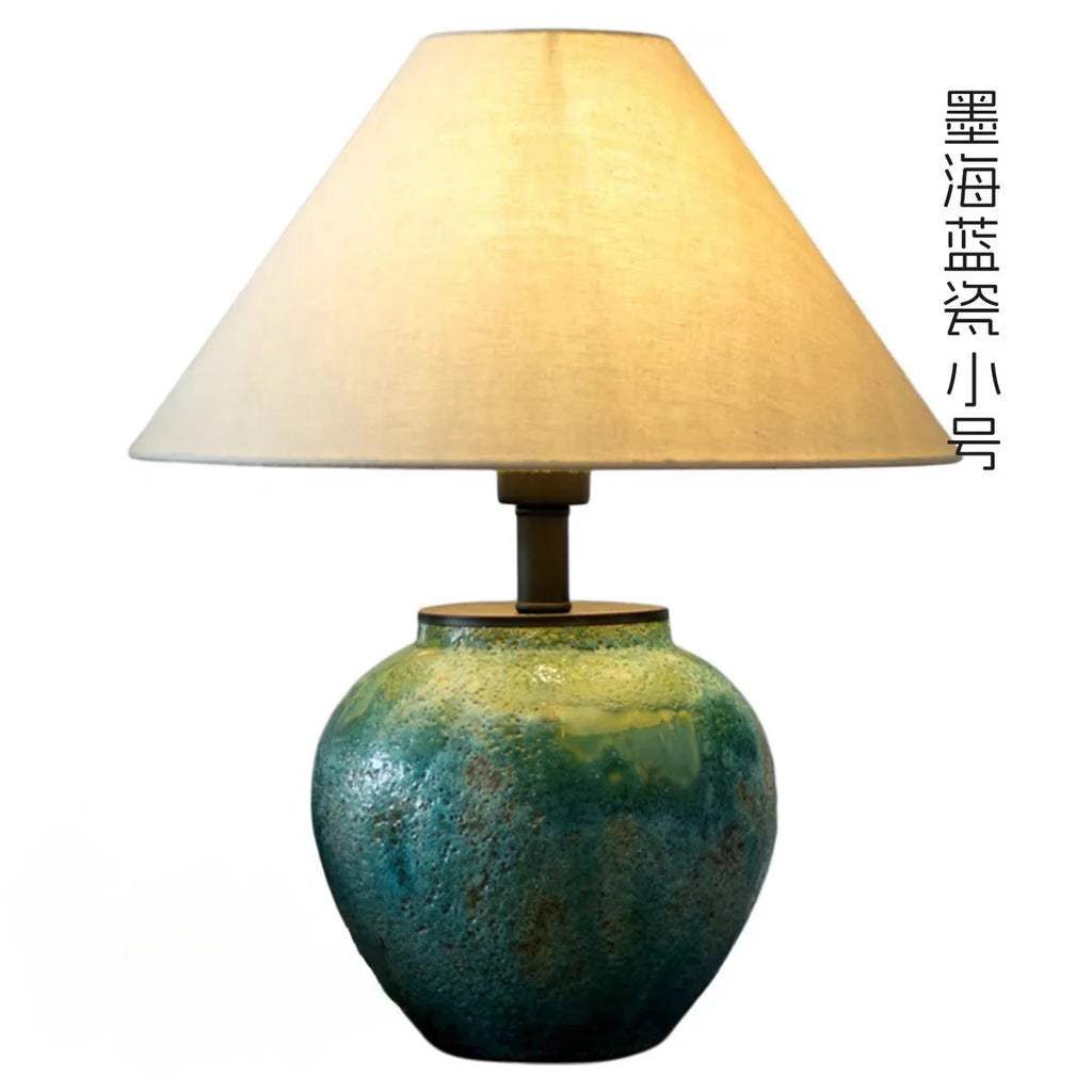 For Wabi-Sabi Style Ceramic Lamp, Bedside Decoration for Hotel, Living Room & Bedroom