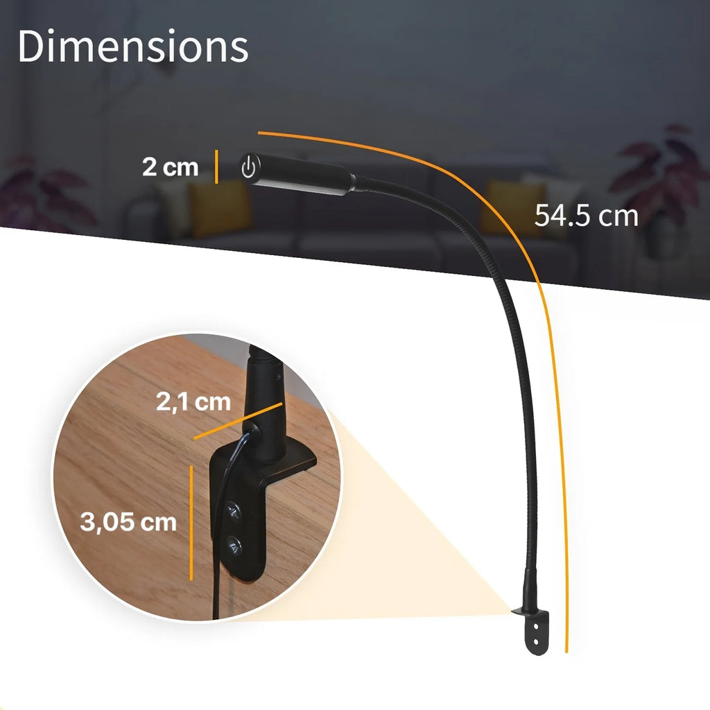 2pcs LED Reading Lamp with Dimming Function, LED Lighting with Touch Lamp Bed Lamp Bookcase Lamp, Book Reading Light for Bed