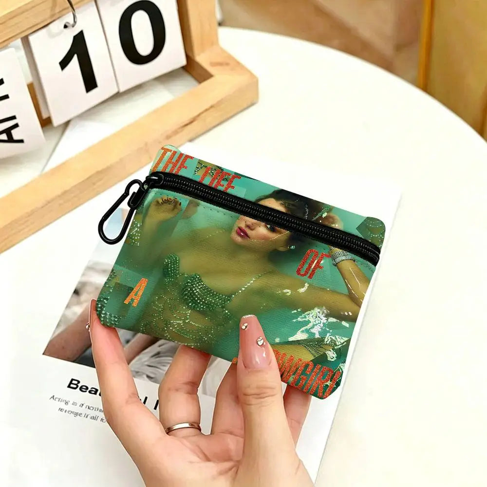 Singer T-Taylor-S-Swift-ES T-TTPD Oxford Fabric Mini Wallet Smooth Zipper Hanging Design Multi-use Small Storage Bag For Travel
