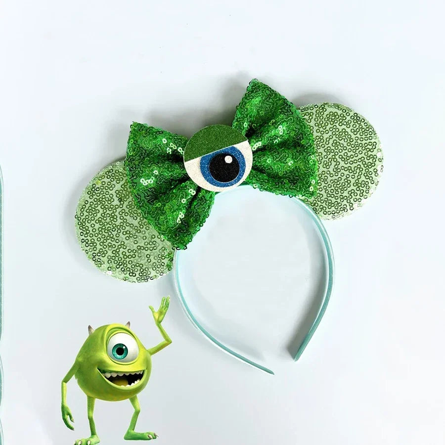 Cute Lilo & Stitch Headbands for Girls Leaves Ears Hair Bands Kids Disney Angel Hair Accessories Women Sequins Bow Baby Headwear