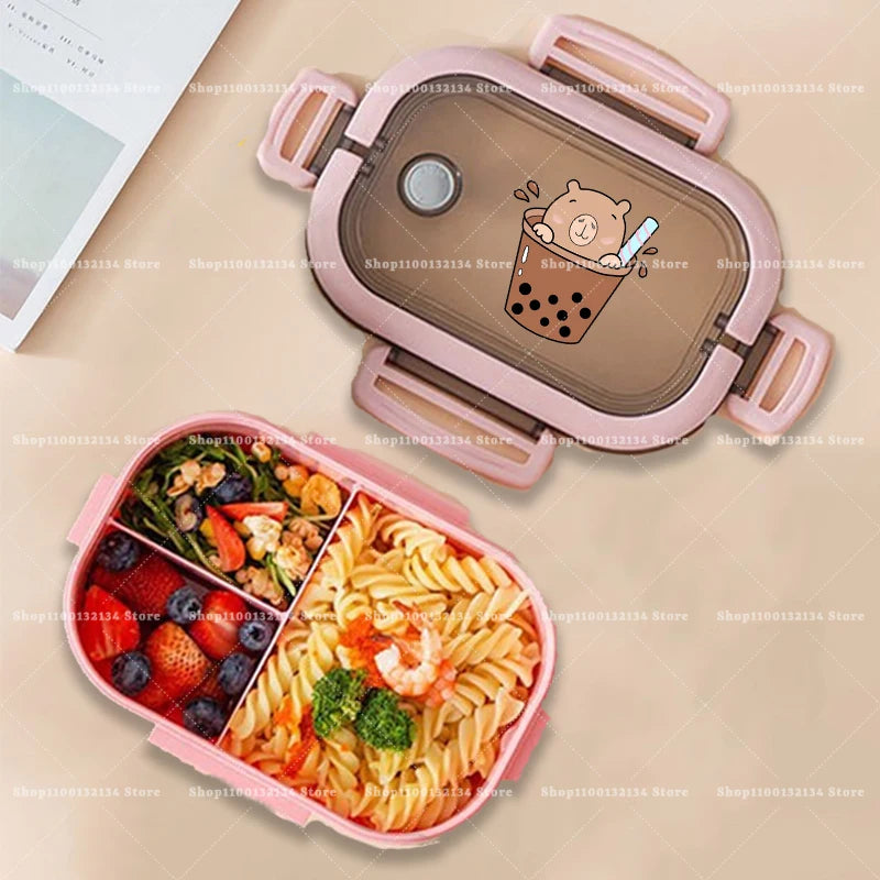 Capybara Bento Lunch Box Anime Animals Print Food Storage Containers Kids School Picnic Lunchbox Boys Girls Office Dinner Cases