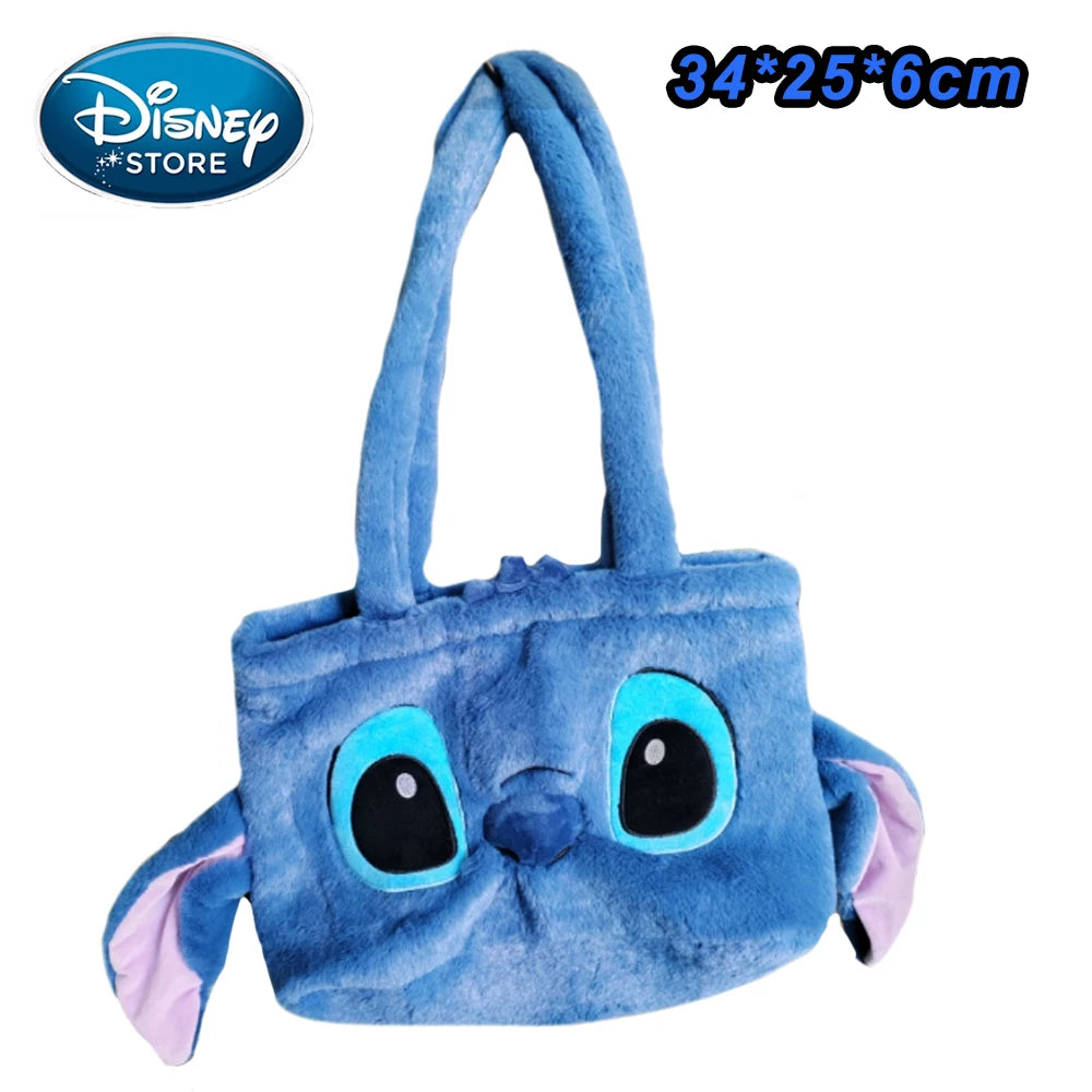 2026 Stitch Plush Backpack Ins Japanese Blue Stitch Funny Cartoon Large-Capacity Student Backpack Kindergarten Bag Child Gift