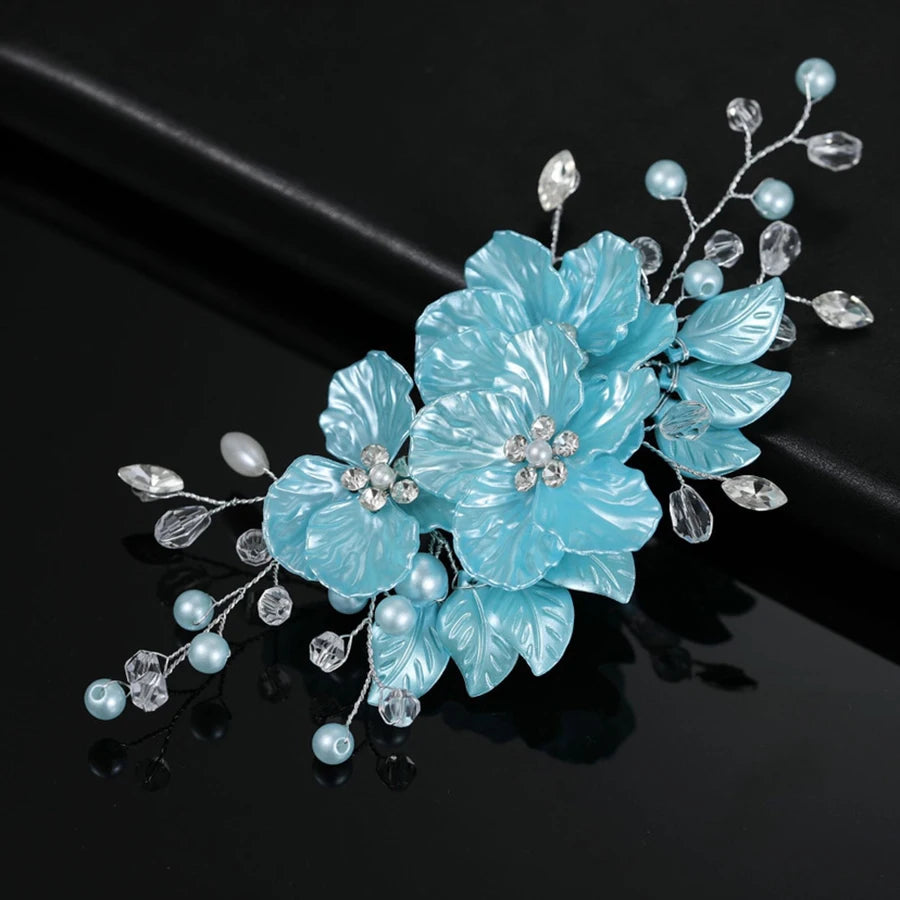 Shell Wedding Hair Combs Women Headbands Accessories Crystal Pearls Weave Flower Bridal Headpiece Clip Bride Jewelry Gift