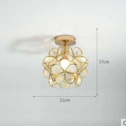 Nordic & Japanese Glass Ceiling Light, Simple Entryway Lamp for Corridor, Balcony, Cloakroom & Bedroom