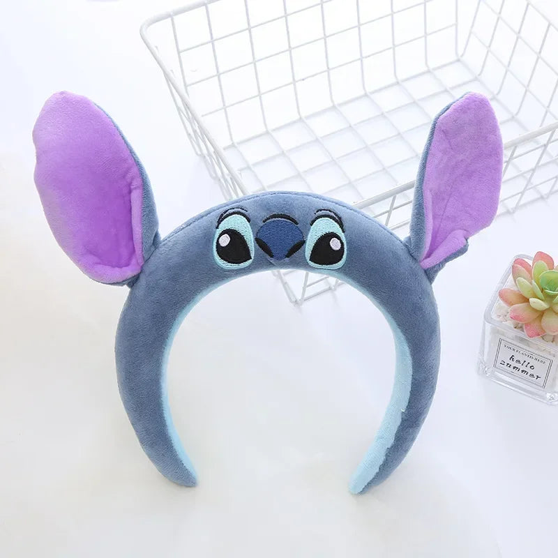 Cute Lilo & Stitch Headbands for Girls Leaves Ears Hair Bands Kids Disney Angel Hair Accessories Women Sequins Bow Baby Headwear