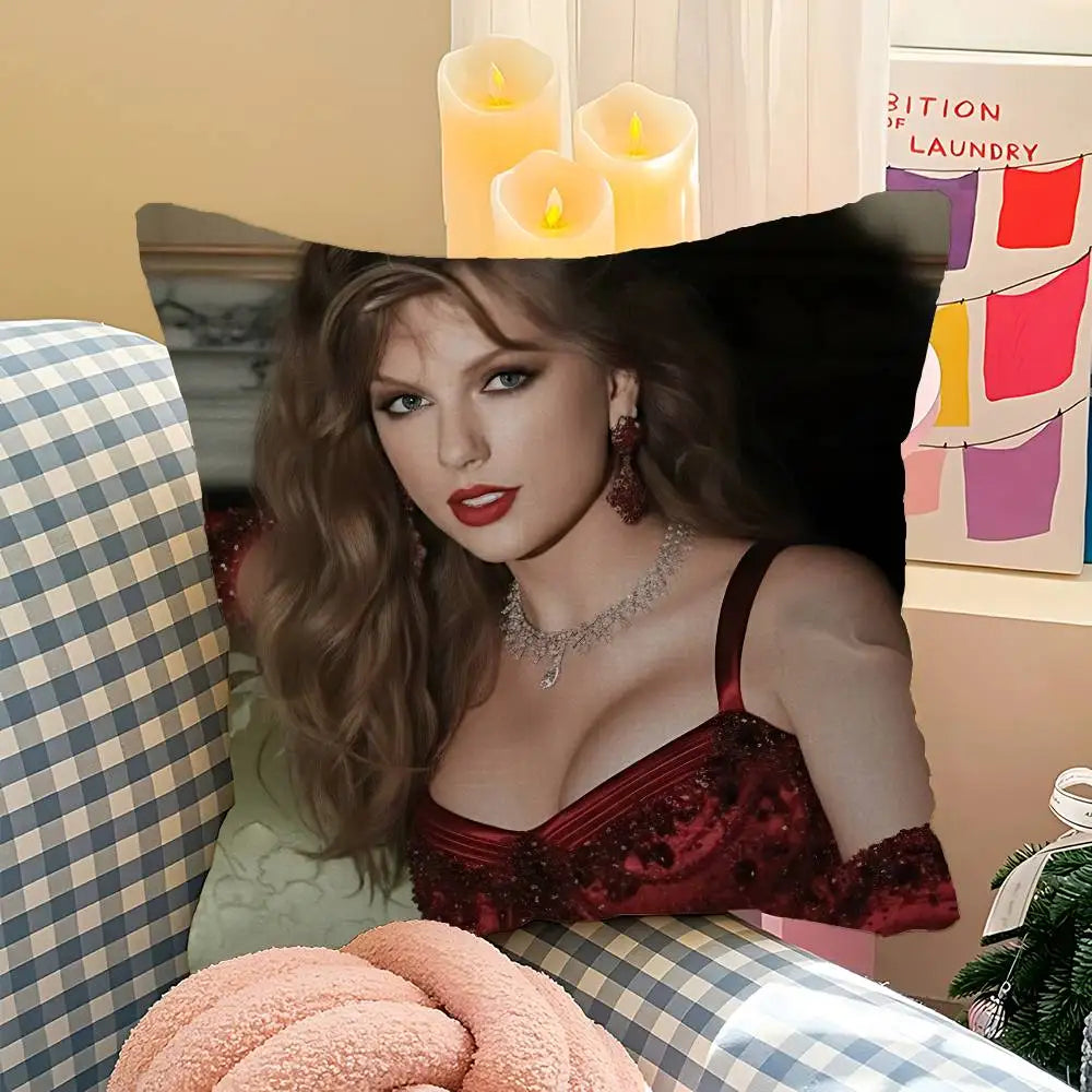 T-Taylor-SwiftS singer Pillow Gift Home Office Decoration Bedroom Sofa Car Cushion Cover case 45x45