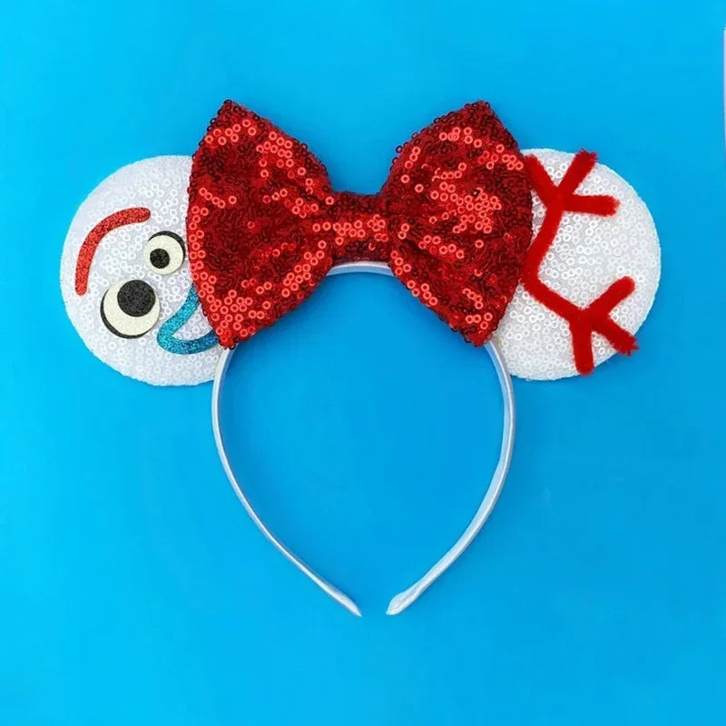 Cute Lilo & Stitch Headbands for Girls Leaves Ears Hair Bands Kids Disney Angel Hair Accessories Women Sequins Bow Baby Headwear