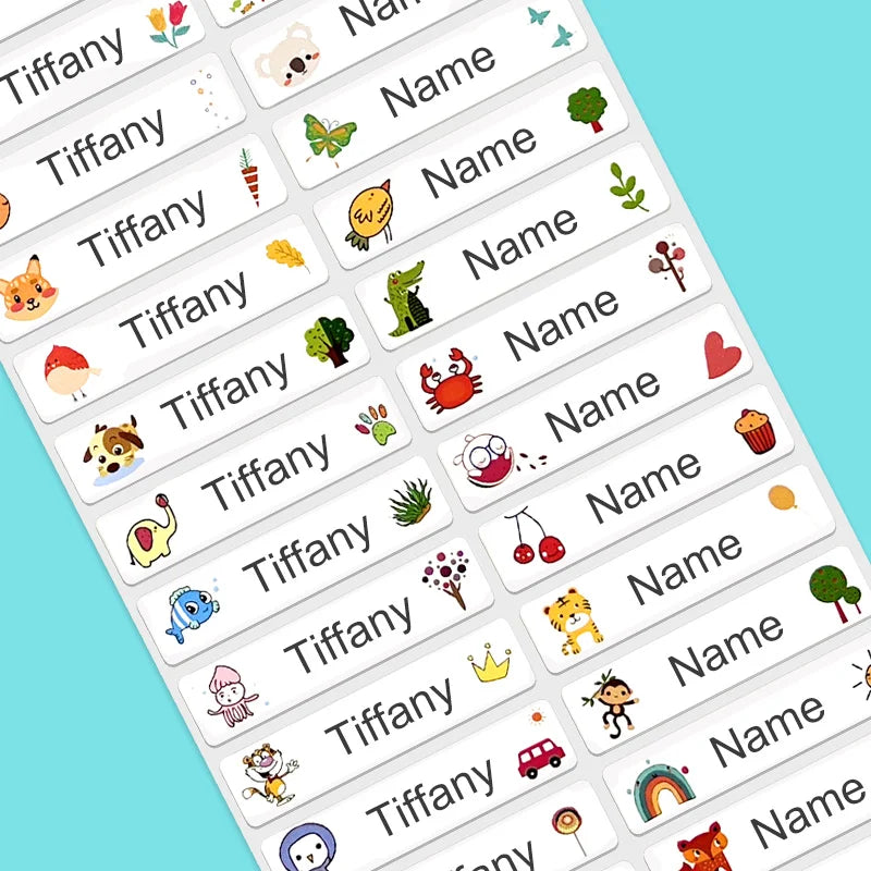 Personalized Water-Resistant Name Stickers Customized for Kids' Bottles, Lunch Boxes & Crafts - Durable Matte Finish Labels