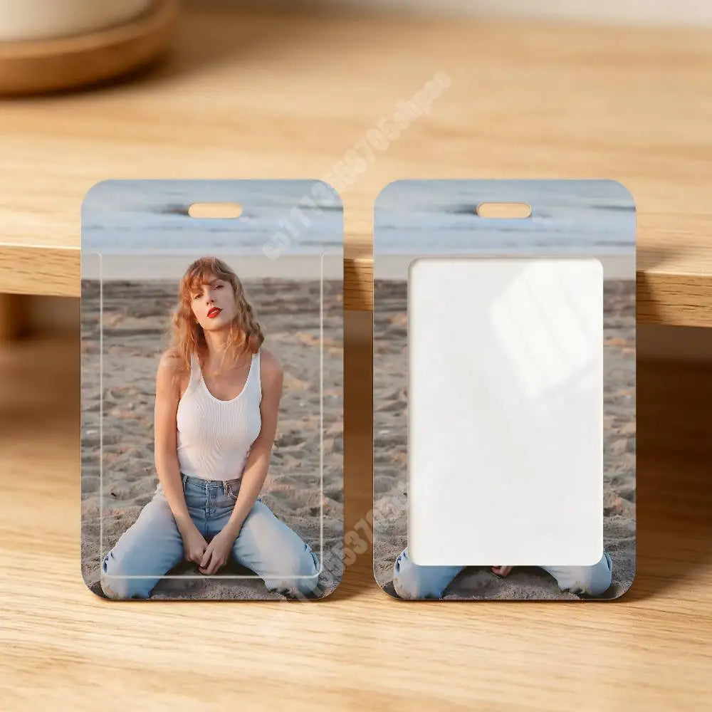 T-Taylor Singer S-Swift Plastic Card Holder Worker ID Card Clear Transparent Employee Visitor Pass