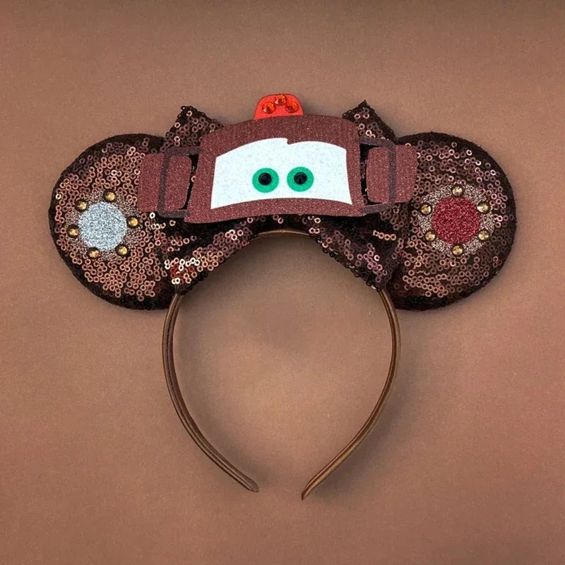 Cute Lilo & Stitch Headbands for Girls Leaves Ears Hair Bands Kids Disney Angel Hair Accessories Women Sequins Bow Baby Headwear