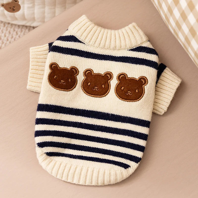 Dog Cherry Sweater Classics Plaid Dog Clothes Small Dogs Winter Pet Coat Chihuahua Bichon Yorkie Puppy Clothing Warm Pullover