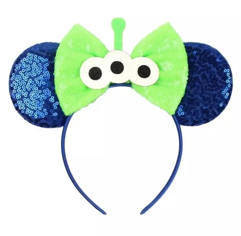 Cute Lilo & Stitch Headbands for Girls Leaves Ears Hair Bands Kids Disney Angel Hair Accessories Women Sequins Bow Baby Headwear