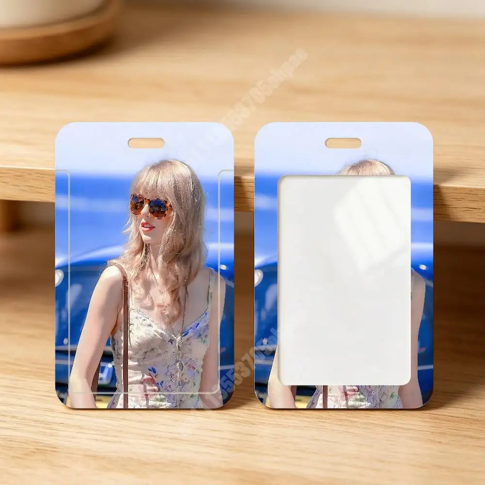 T-Taylor Singer S-Swift Plastic Card Holder Worker ID Card Clear Transparent Employee Visitor Pass