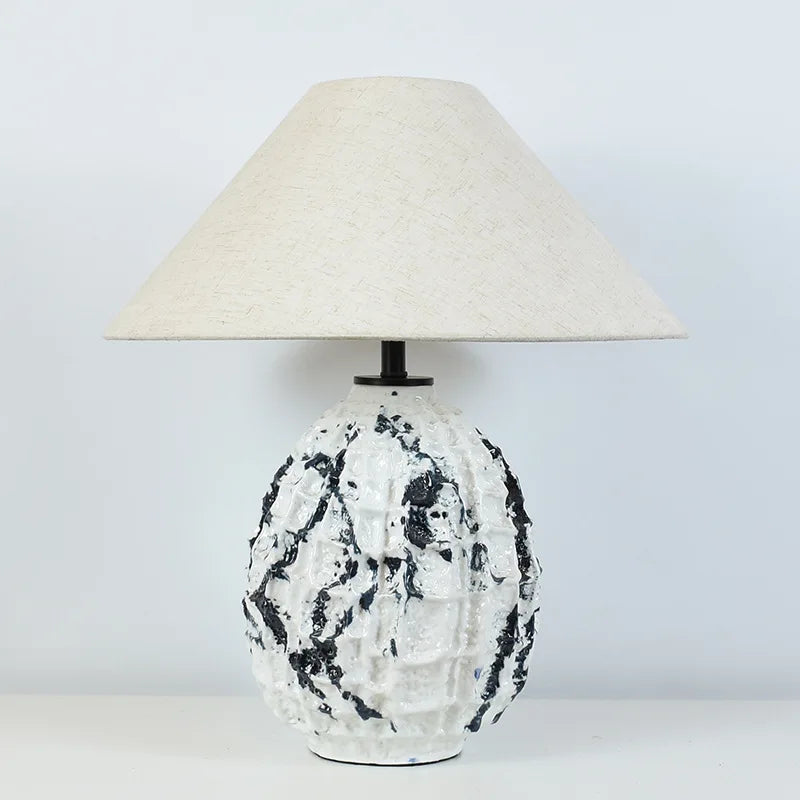 Pottery pot table lamp model room hotel bed and breakfast bedroom bedside lamp new Chinese decorative ornament