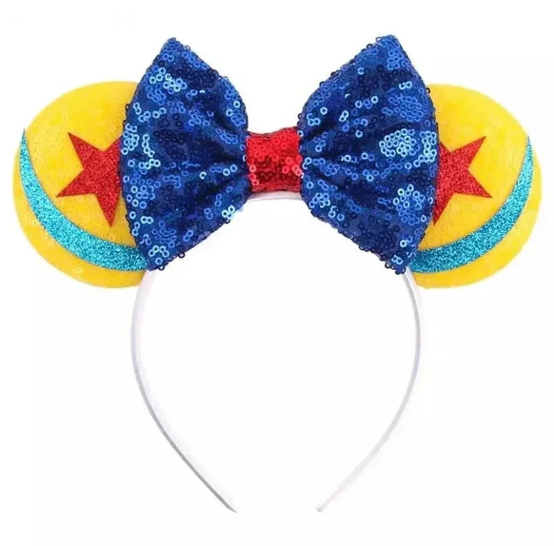 Cute Lilo & Stitch Headbands for Girls Leaves Ears Hair Bands Kids Disney Angel Hair Accessories Women Sequins Bow Baby Headwear