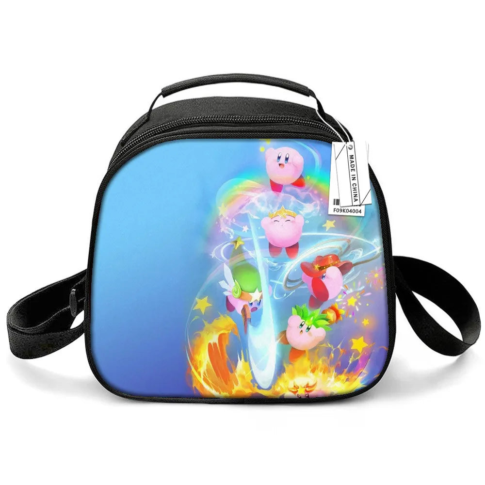Kirby Game Cute Cartoon Print Insulated Lunch Bag Portable Meal Container Thermal Bag Tote Picnic Lunch Box