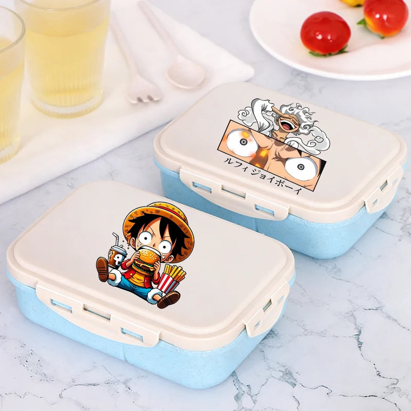 One Piece Boy Girl Bento Lunch Box Portable Food Boxes Microwave Lunch Boxes Anime Print Picnic Case Children Food Container New