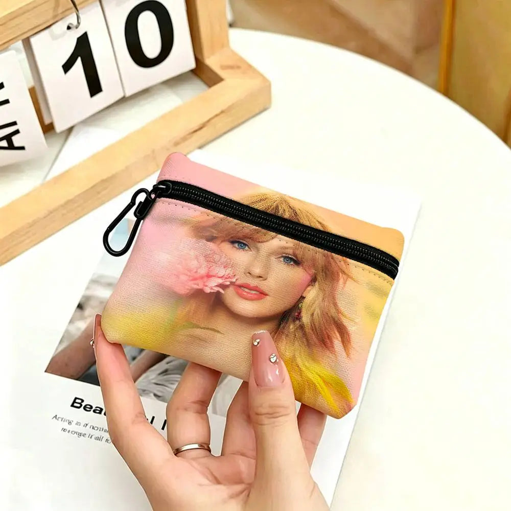 Singer T-Taylor-S-Swift-ES T-TTPD Oxford Fabric Mini Wallet Smooth Zipper Hanging Design Multi-use Small Storage Bag For Travel