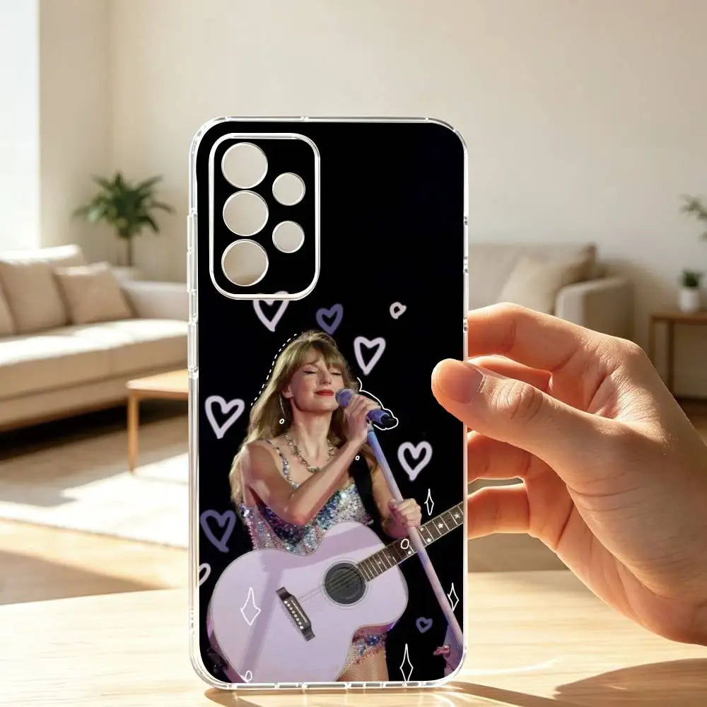 S-Singer TaylorES SwiftES Phone Case For Samsung S25,S24,S21,S22,S23,S30,Ultra,S20,Plus,Fe Transparent Cover Gift
