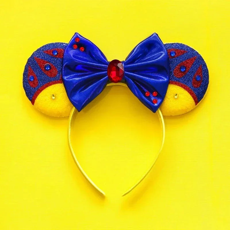 Cute Lilo & Stitch Headbands for Girls Leaves Ears Hair Bands Kids Disney Angel Hair Accessories Women Sequins Bow Baby Headwear