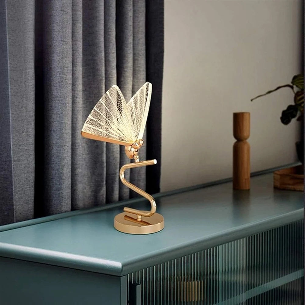 【~ New FDDT】Butterfly Decorative Lamp 6W LED Desk Lamp for Living Room Modern Floor Lamp for Bedroom EU Plug White Light