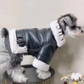 Winter Dog Coat Jacket Faux Leather Fleece Teddy Warm Pet Puppy Clothing Apparel
