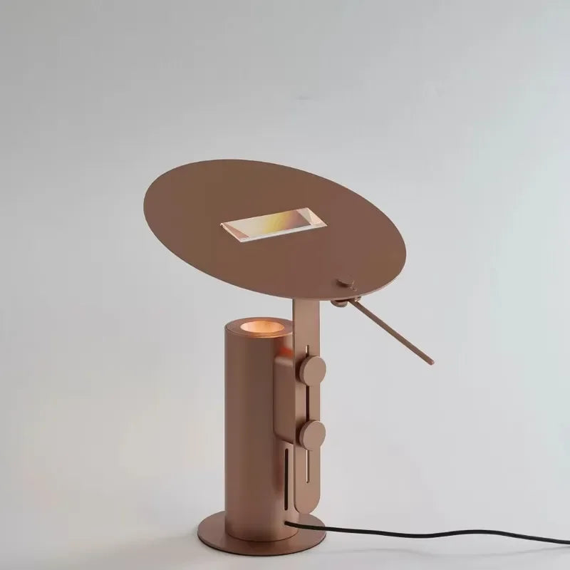 Modern Creative Simple Rainbow Atmosphere Eye-Caring Dimmable COB LED Aluminium Table Lamp RGB Light for Bedroom Decorative