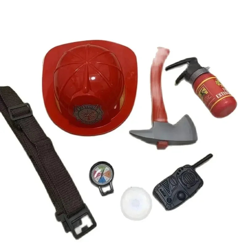 Kids Firefighter Halloween Cosplay Uniform Toys Children Sam Firemen Role Work Clothing Suit Boy Girl Performance Party Costumes