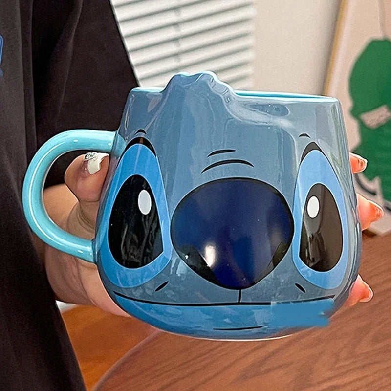 Anime Stitchss Mug ceramic Cup Large Belly Mug Coffee Milk Juice Cup Cartoon Office water bottle Birthday Christmas Gifts