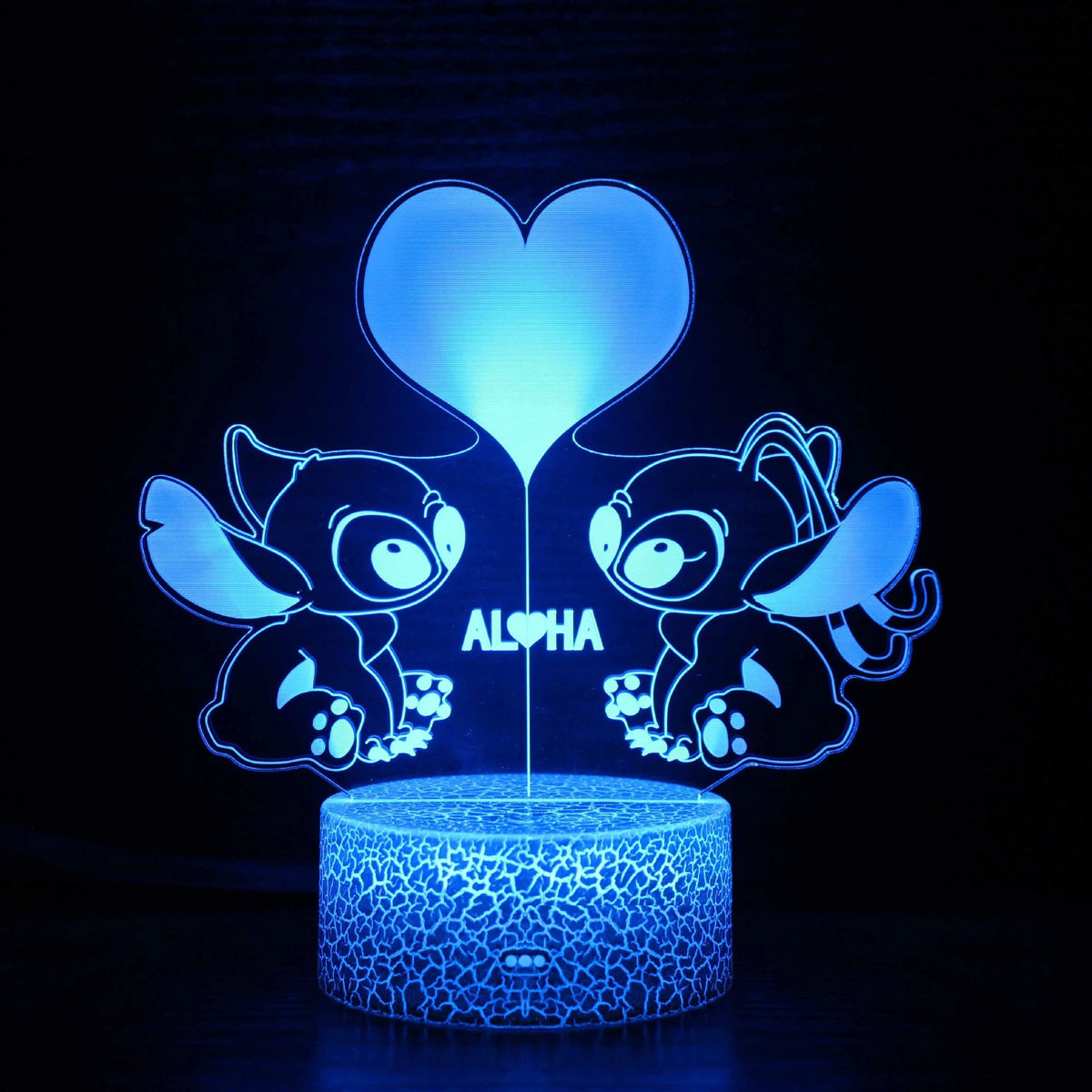 Lilo & Stitch 3D LED Night Light 7/16 Color Smart Touch Room Decor Bedside Night Light Birthday Valentine's Day Christmas Gift