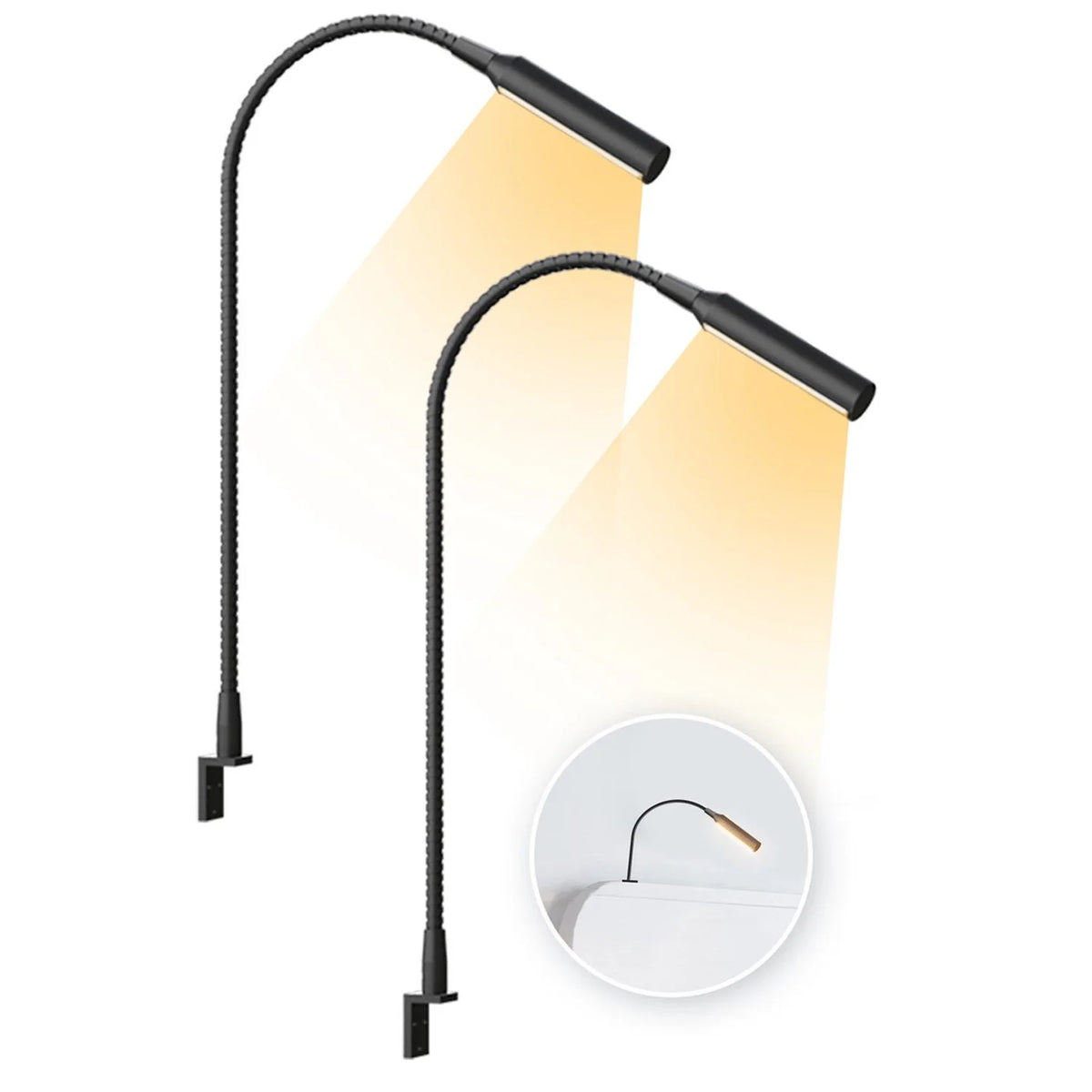 2pcs LED Reading Lamp with Dimming Function, LED Lighting with Touch Lamp Bed Lamp Bookcase Lamp, Book Reading Light for Bed
