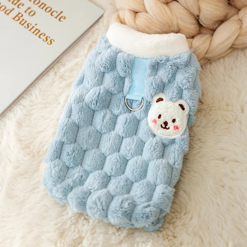 Pet Dog Warm Coat Winter Dog Clothes Kitten Puppy Vest Fleece Dog Costume Chihuahua Bichon Clothing Cardigan Girls Dog Apparel