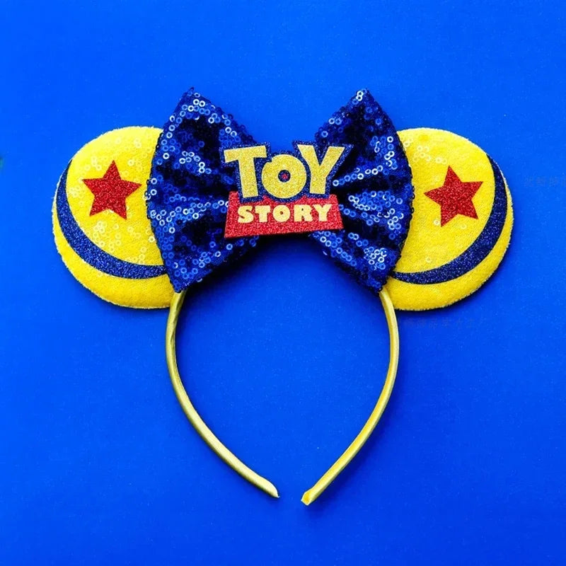Cute Lilo & Stitch Headbands for Girls Leaves Ears Hair Bands Kids Disney Angel Hair Accessories Women Sequins Bow Baby Headwear